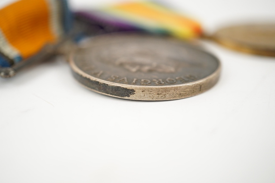 A George V First World War Military Cross (MC) medal group, comprising of a military cross, British war medal, and the victory medal. Condition - poor, the name of the recipient has been removed leaving only ‘W. York R.’